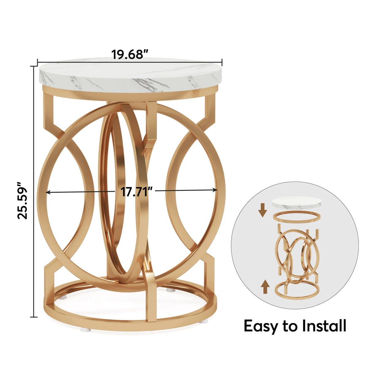 Tribesigns Modern Round End Table Features Thick Wood Top