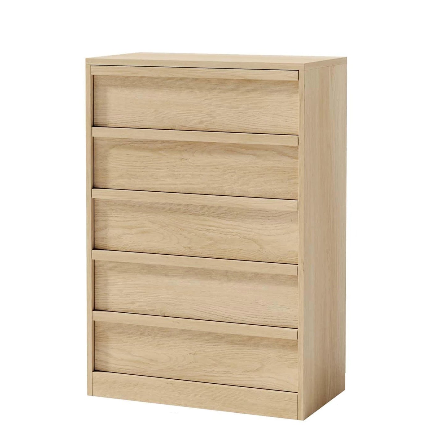 5 Drawer Dresser For Bedroom, 43.3in Tall Wooden Storage Chest With Deep Drawers, Modern Closet Cabinet For Living Room Entryway Hallway