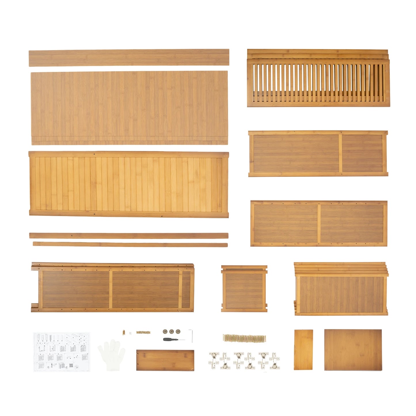 Shoe Storage Cabinet, Free Standing Shoe Racks, 7-Tier Bamboo Shoe Organizer, Large Capacity Rack with Doors, Multi-Purpose Storage Shelf, Waterproof Surface, Easy Assembly, Modern Entryway Organizer for Shoes, Bags, Clothes,