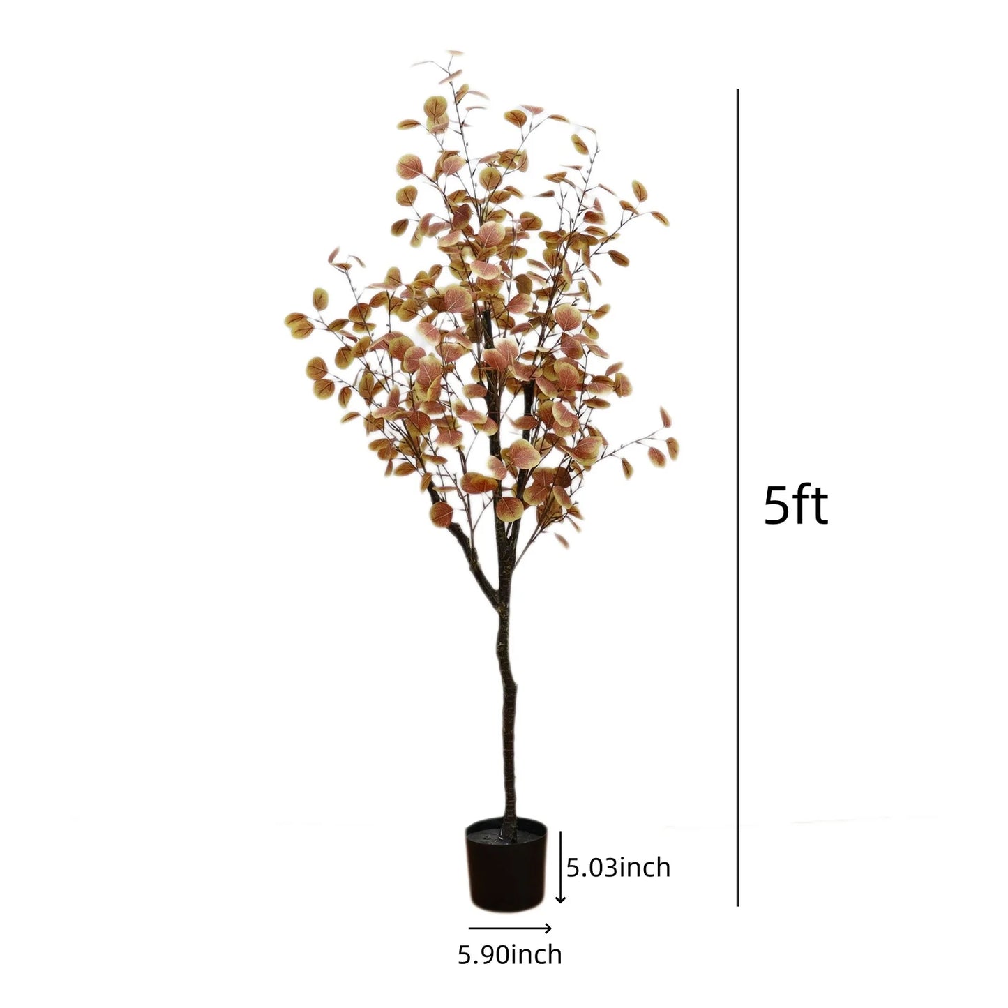 HiMISS Artificial Fall Eucalyptus Tree in Pot for Home Decor