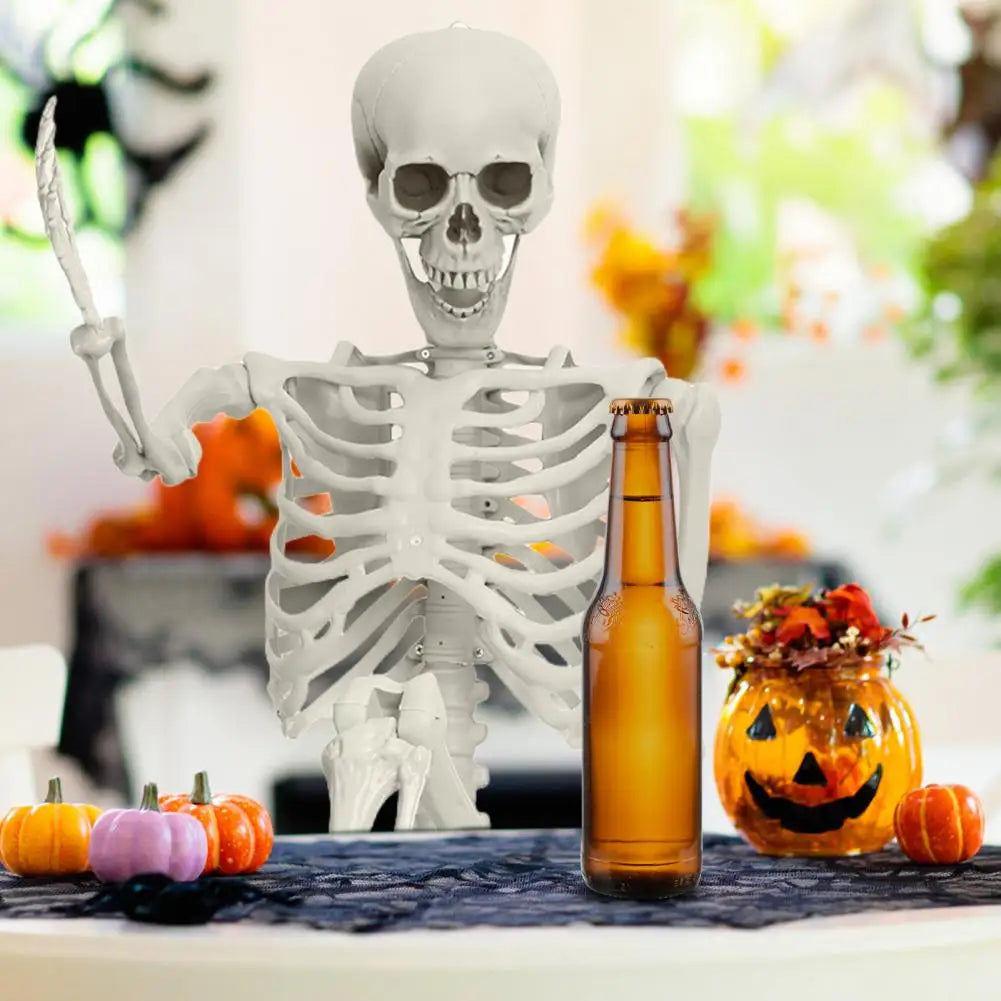 Poseable Plastic Skeleton Prop For Halloween Party Supplies