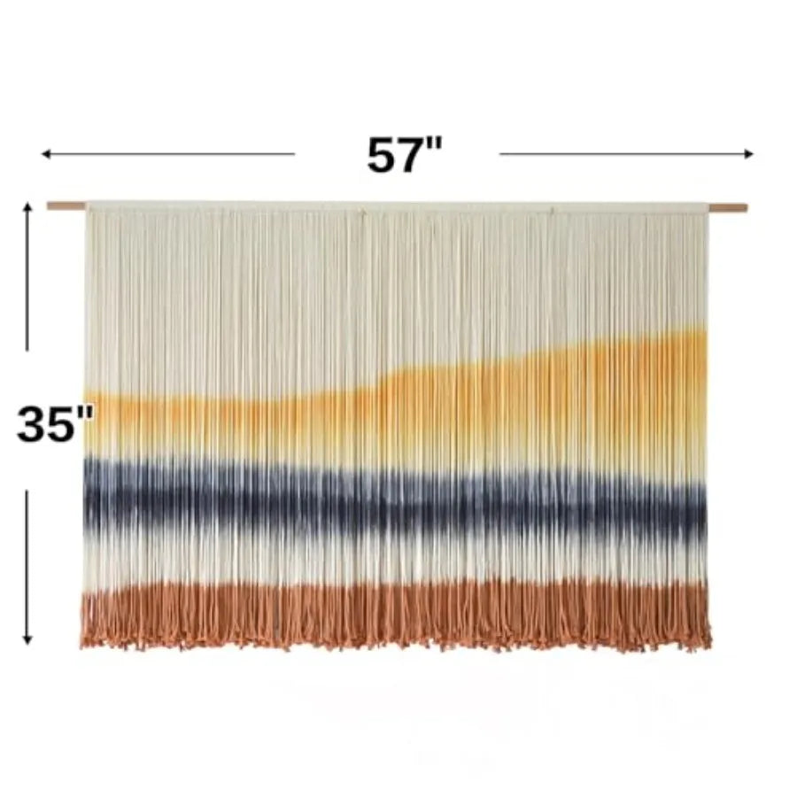 Macrame Wall Hanging Dip Dyed Coastal Tapestry Boho Decor