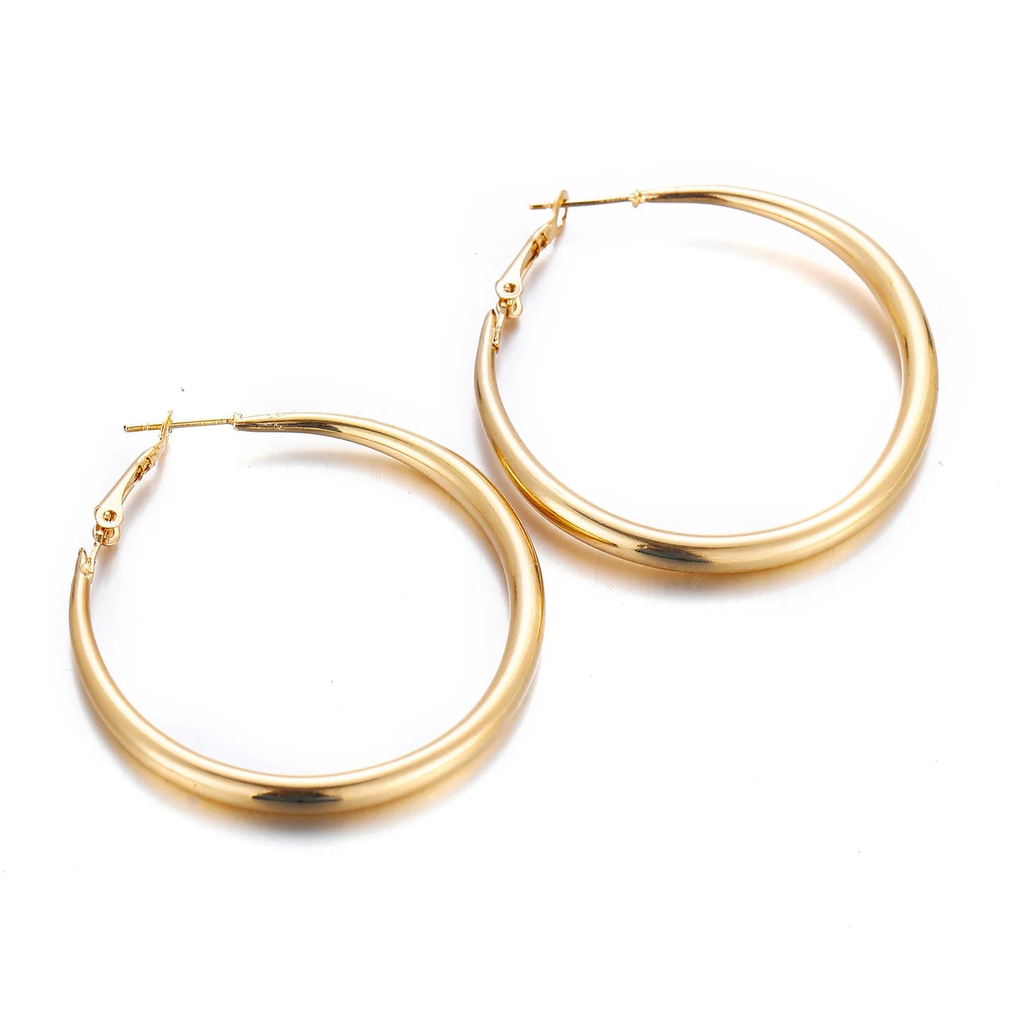 Classic Simple Geometric Round Big Stainless Steel Hoop Earrings for Women Exaggeration Circle Bride Earrings Jewelry Accessory