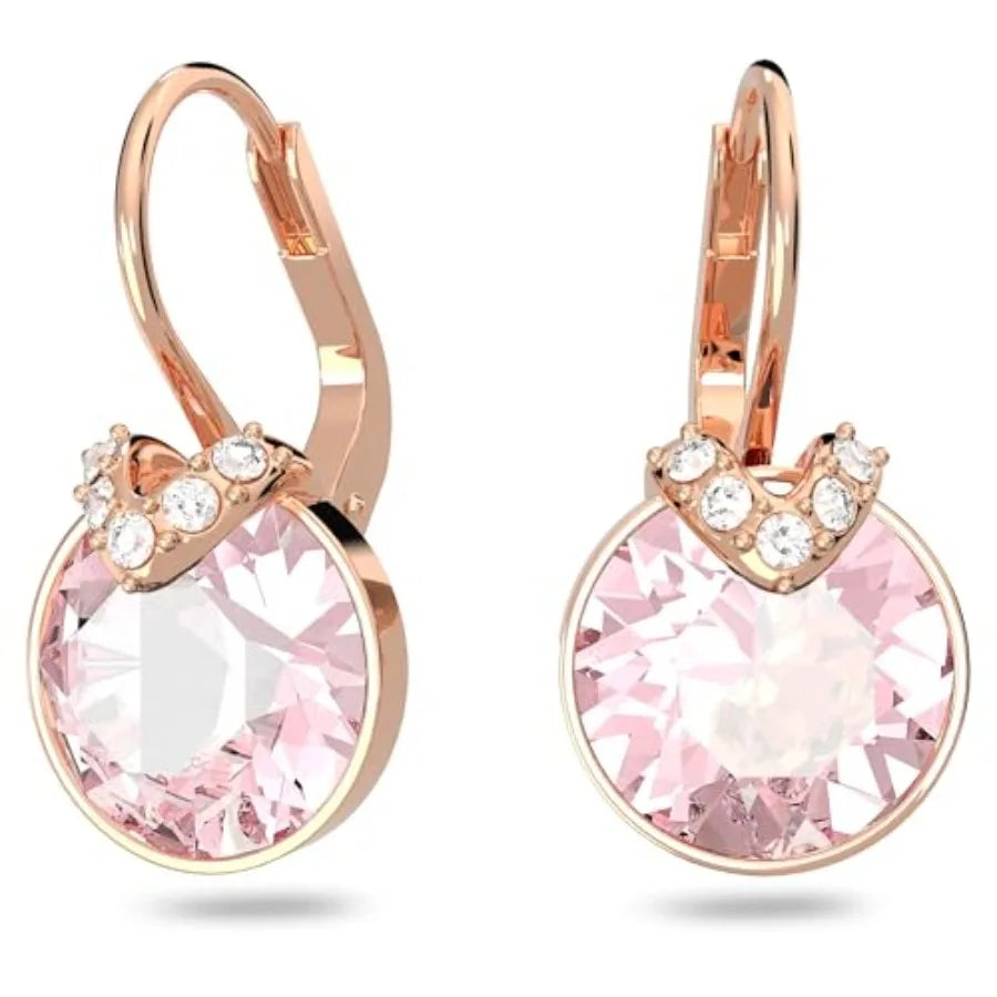 Bella V Crystal Earrings, Grey, Yellow, Clear, Rose Color Crystals, Part of the Bella V Collection