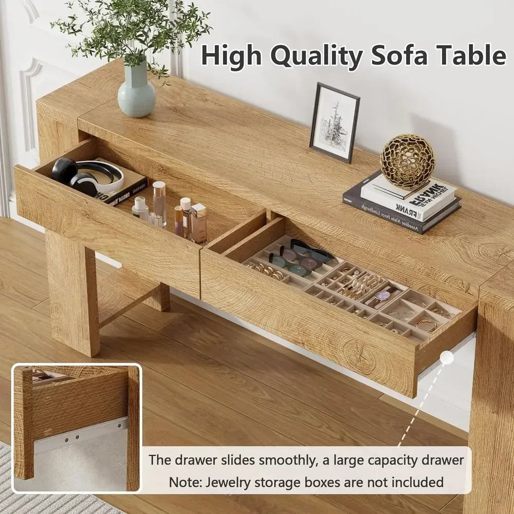 60 inch Long Entryway ole Table with Ders, armhouse Soa Table Behind Couch, Entrance Accent Table or Hallway, Living Room, oyer,