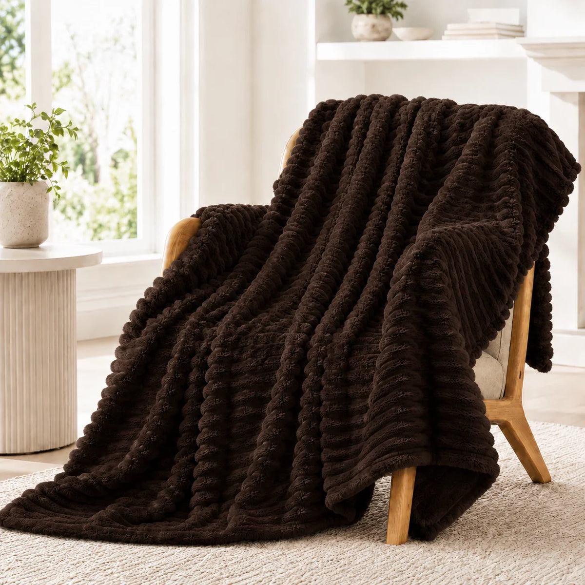 Luxurious Super Soft Faux Rabbit Fur Blanket - Warm & Cozy Throw for Couch, Bed & Travel - Versatile All-Season Gift