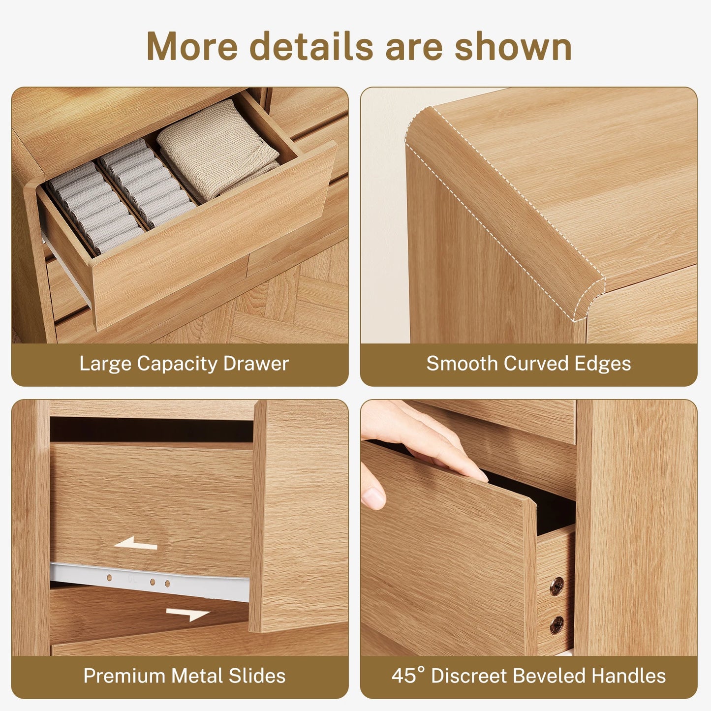 9 Drawer Dresser for Bedroom, 63" Wide Dressers & Chest of Drawers with Curved Profile Design, Wood Closet Storage Dressers Orga