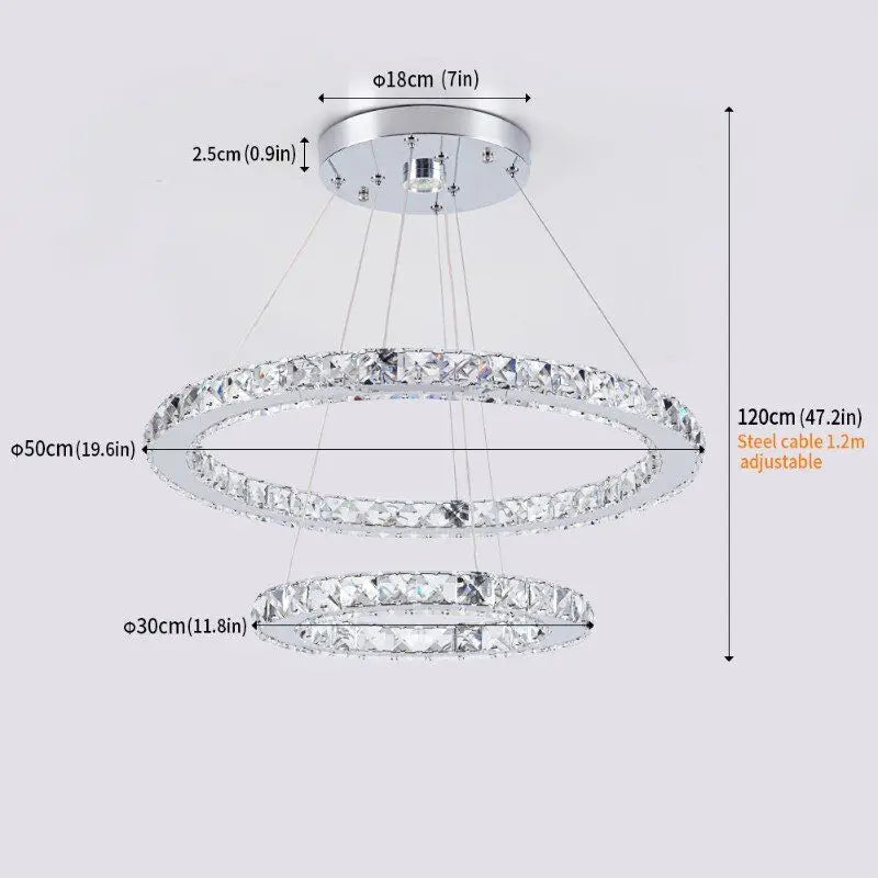 Led Crystal Ceiling Lamp Modern Pendant Light K9 Chandelier Triangle Chrome Plafonier Fixture Dining Living Room Decor Luminaire