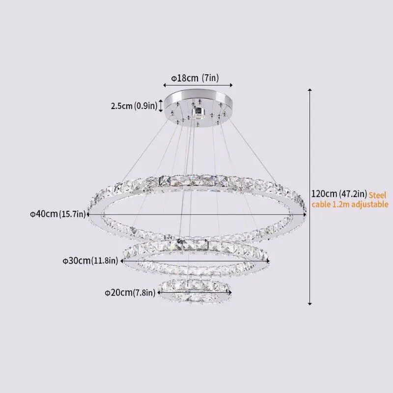 Led Crystal Ceiling Lamp Modern Pendant Light K9 Chandelier Triangle Chrome Plafonier Fixture Dining Living Room Decor Luminaire