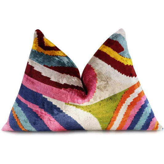 Silk Velvet Throw Pillow Decorative Cushion With Down Fill