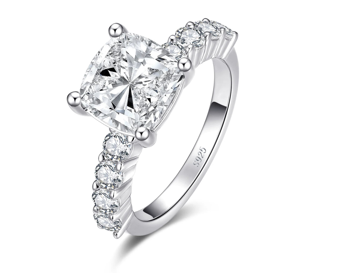 OXTAO Luxury Women Ring Real 925 Sterling Silver Zircon Engagement Ring Wedding Band Jewelry For Bridal Valentine's Day Gift