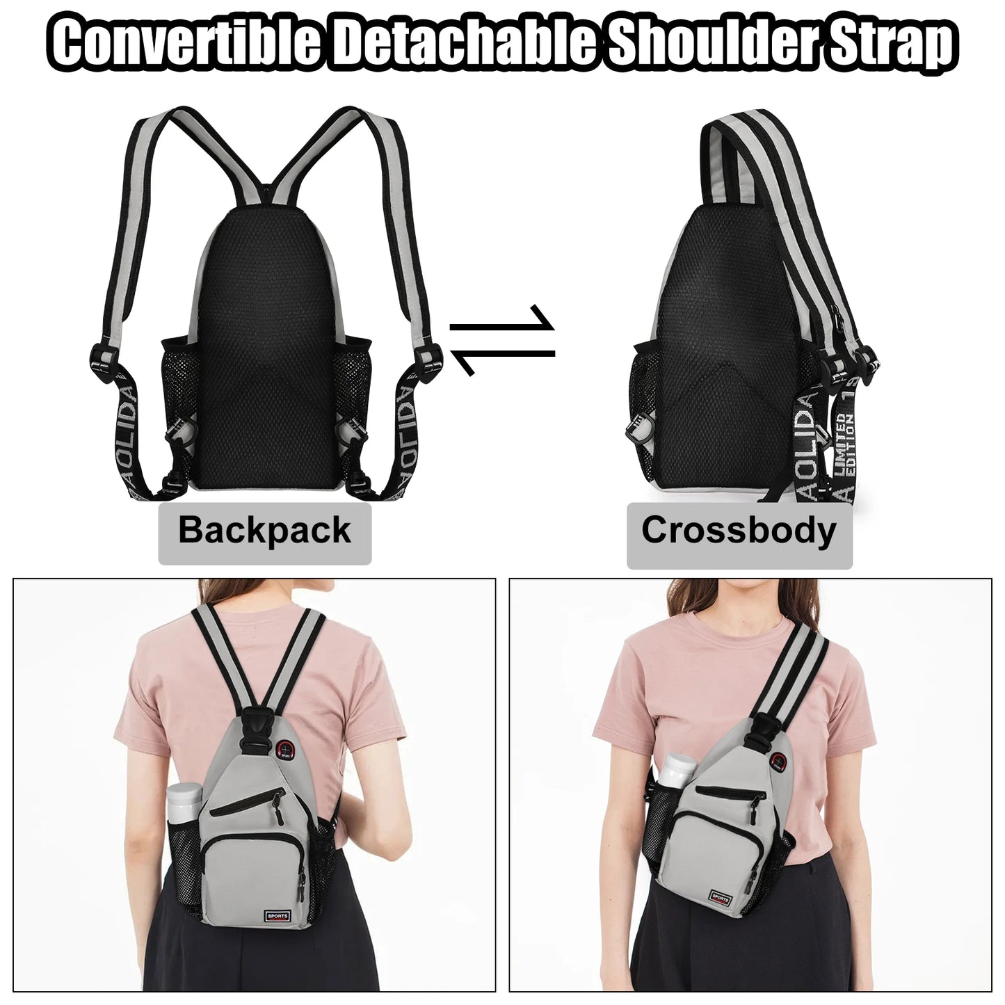 New Designers Chest Bags Crossbody Shoulder Backpack - Headphone Jack & Phone Pocket - For Ladies - Stylish & Practical - Perfec