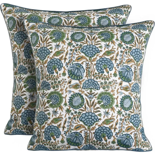 Block Print Pillow Cover Cotton Rustic Style Pack Of 2