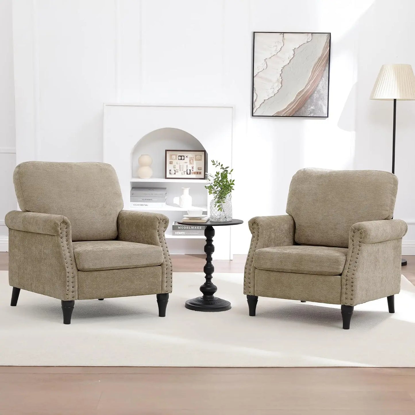 Accent Chair for Living Room, Modern Mid Century Reading Chair Armchair High Back Upholstered Armchair, Customized
