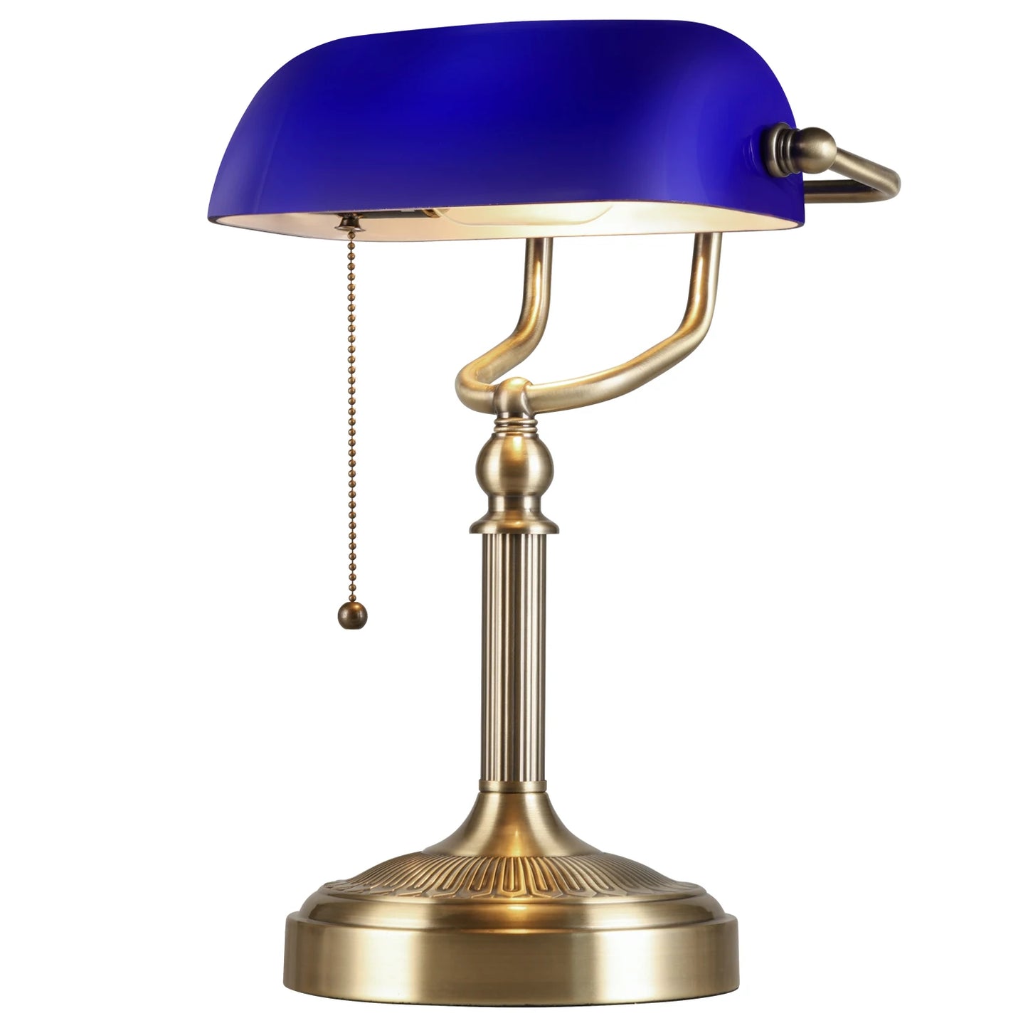 Green glass banker lamp table lamp with Chian switch E27/E26 Desk Lamp