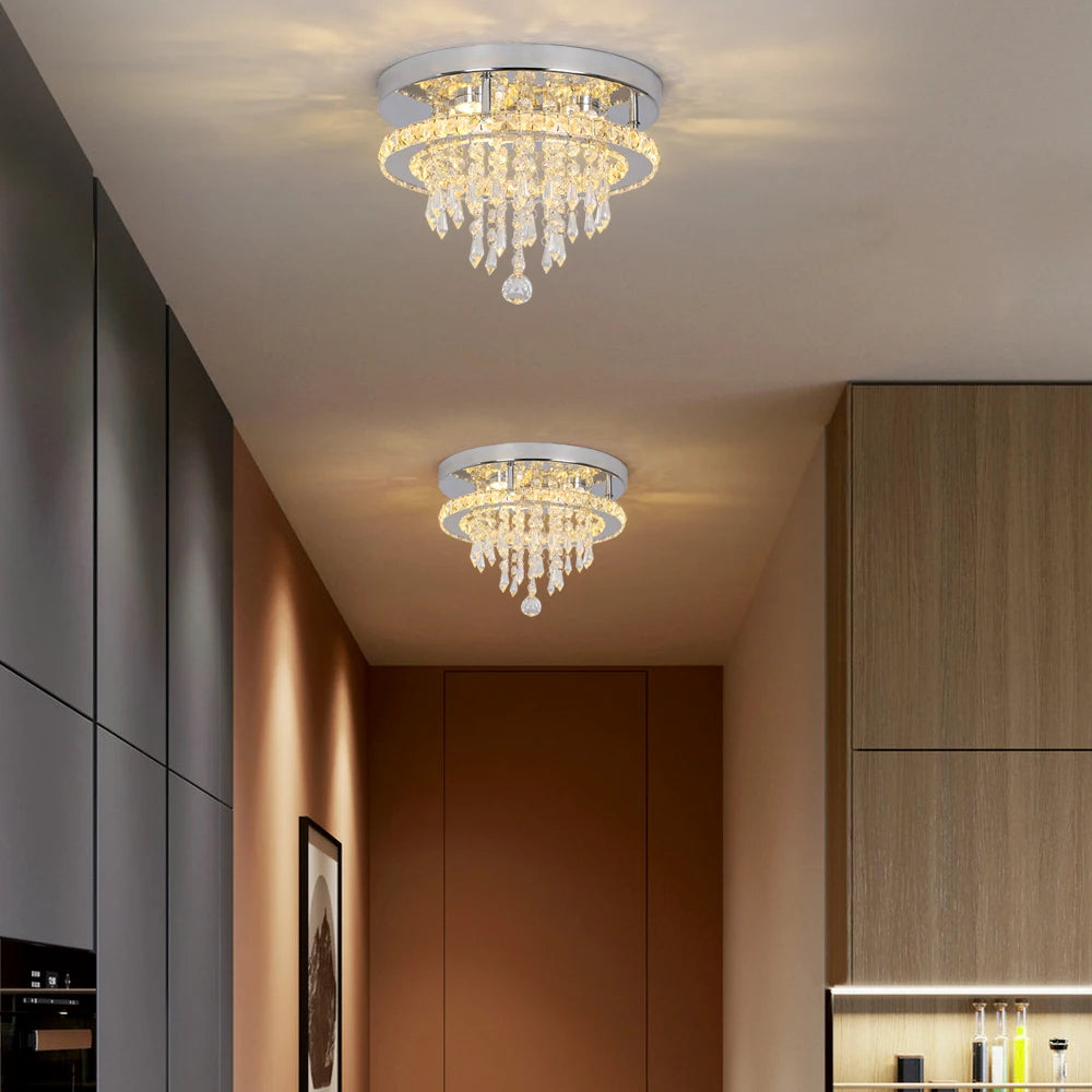 Raindrop Led Crystal Pendant Light Modern Luxury Chandelier Living Dining Room Ceiling Lamps House Decor Lustre Hanging Fixtures