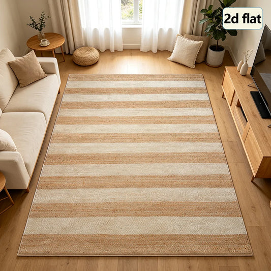 Classic Striped Machine Washable Indoor Area Rug for Home
