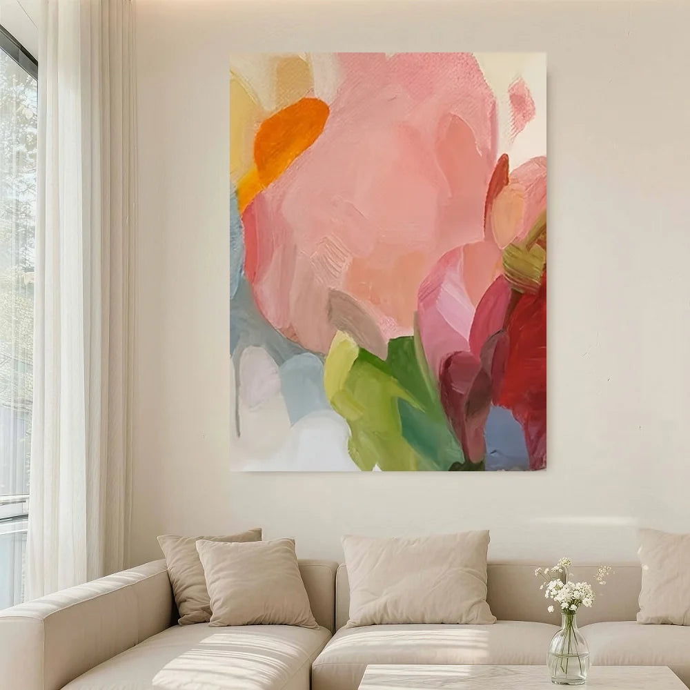 Framed Modern Abstract Flower Canvas Wall Art Print