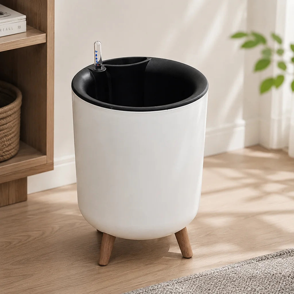 Modern Self Watering Raised Planter With Water Level Indicator