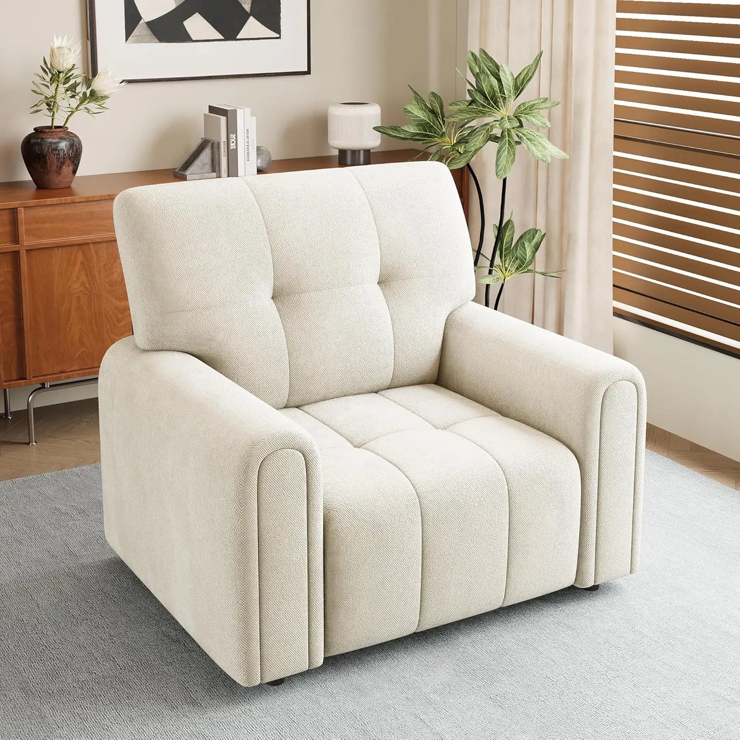 Mid-Century Oversized Accent Chair,Modern Upholstered Living Room Chairs，Wide Comfy Reading Chair for, Customized