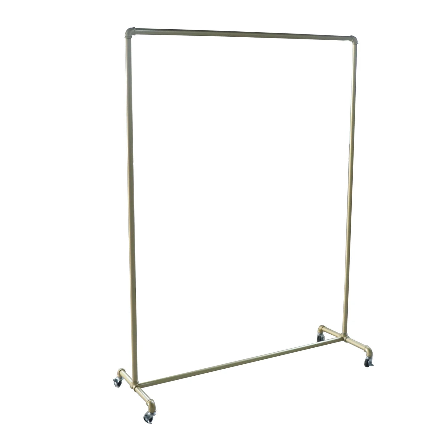 Garment Rack Clothes Display Stand 100lbs Load 120*40*160cm Gold with 4 Casters Brakes for Clothing Store Boutique Bedroom Hallway