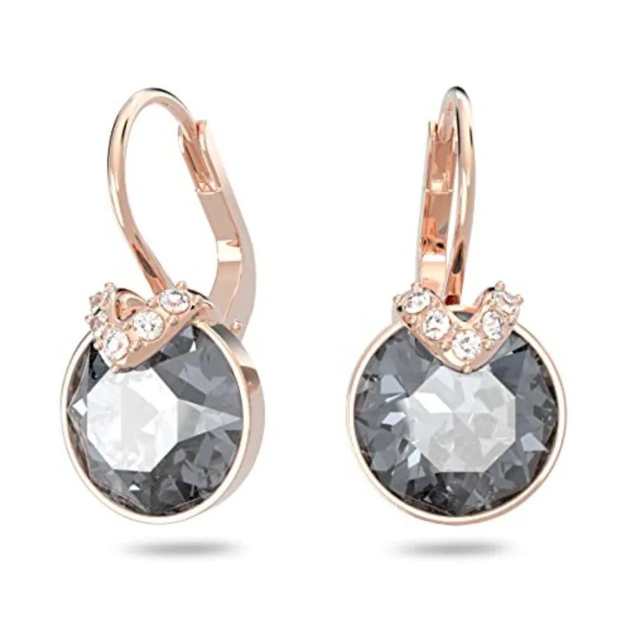Bella V Crystal Earrings, Grey, Yellow, Clear, Rose Color Crystals, Part of the Bella V Collection