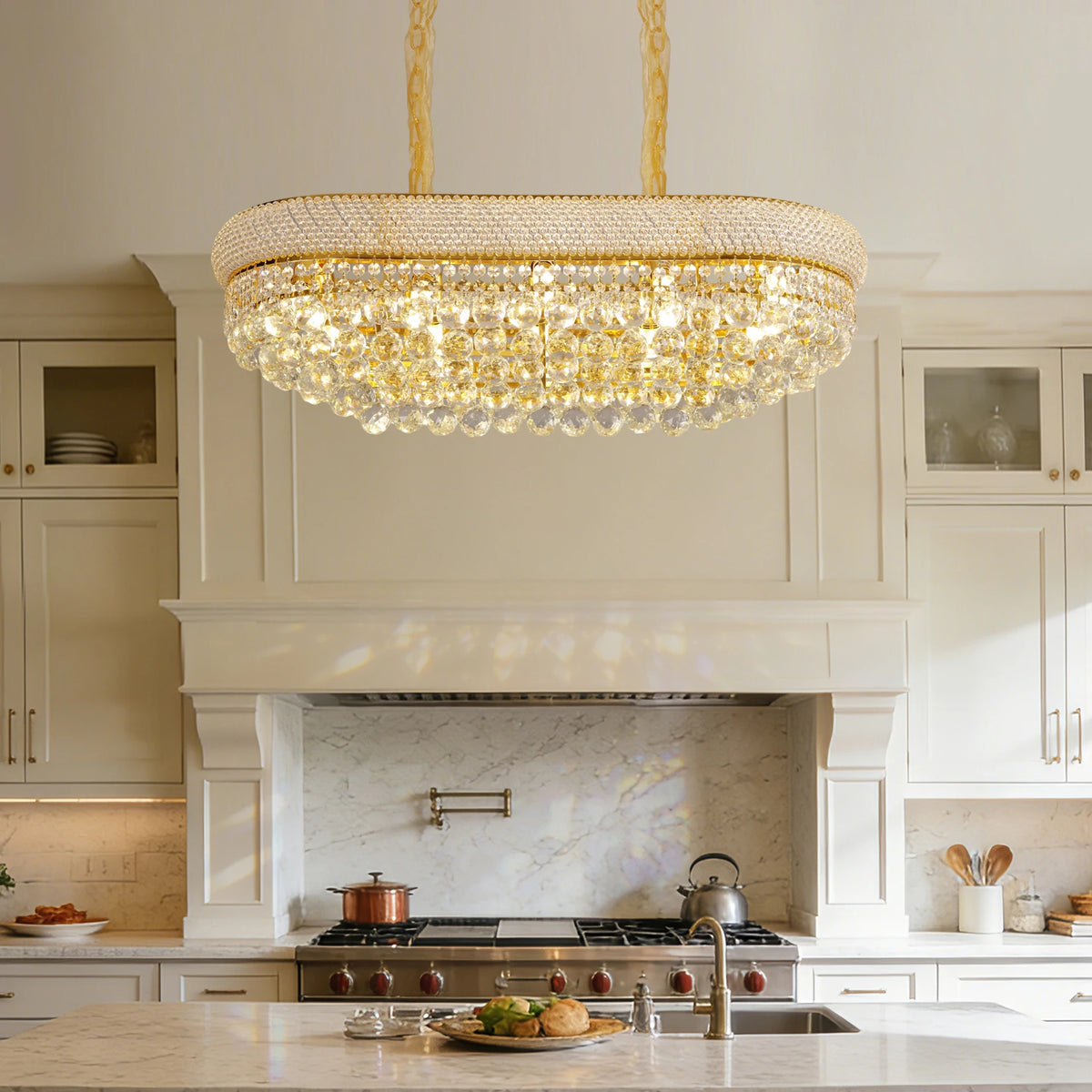 Vrygle 10 Light Rectangular Crystal Chandelier Ceiling Light