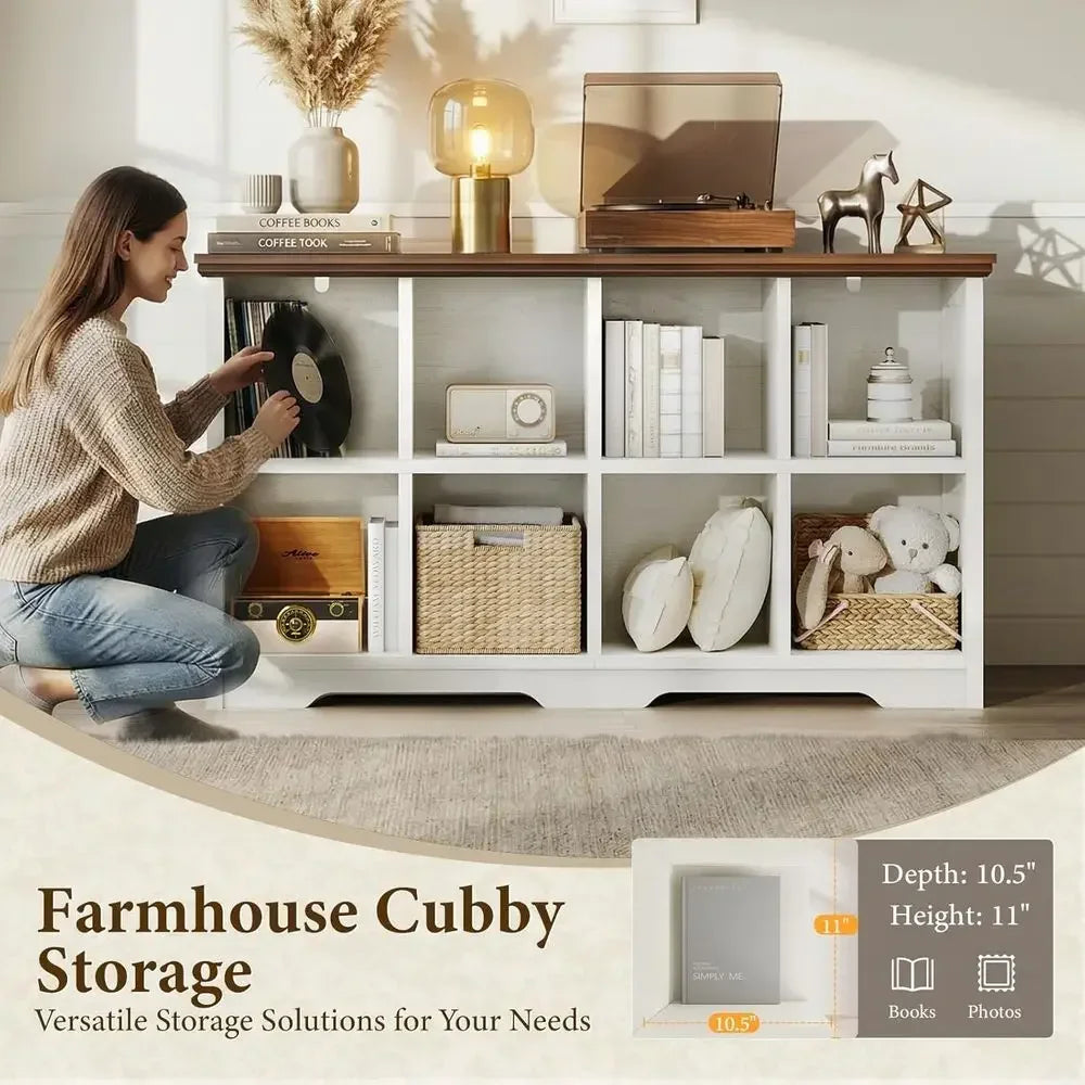 OiGo 8 Cube Organizer Bookcase, ern armhouse Open Shel or Storage Bins & Decor, Display Bookshel ole Closet or Living Room, Bedr