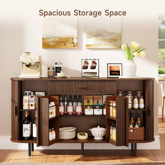 Sideboard Buffet Cabinet With Storage, Versatile Design Sideboard, Wood Kitchen Cabinets Coffee Bar Cabinet For Kitchen