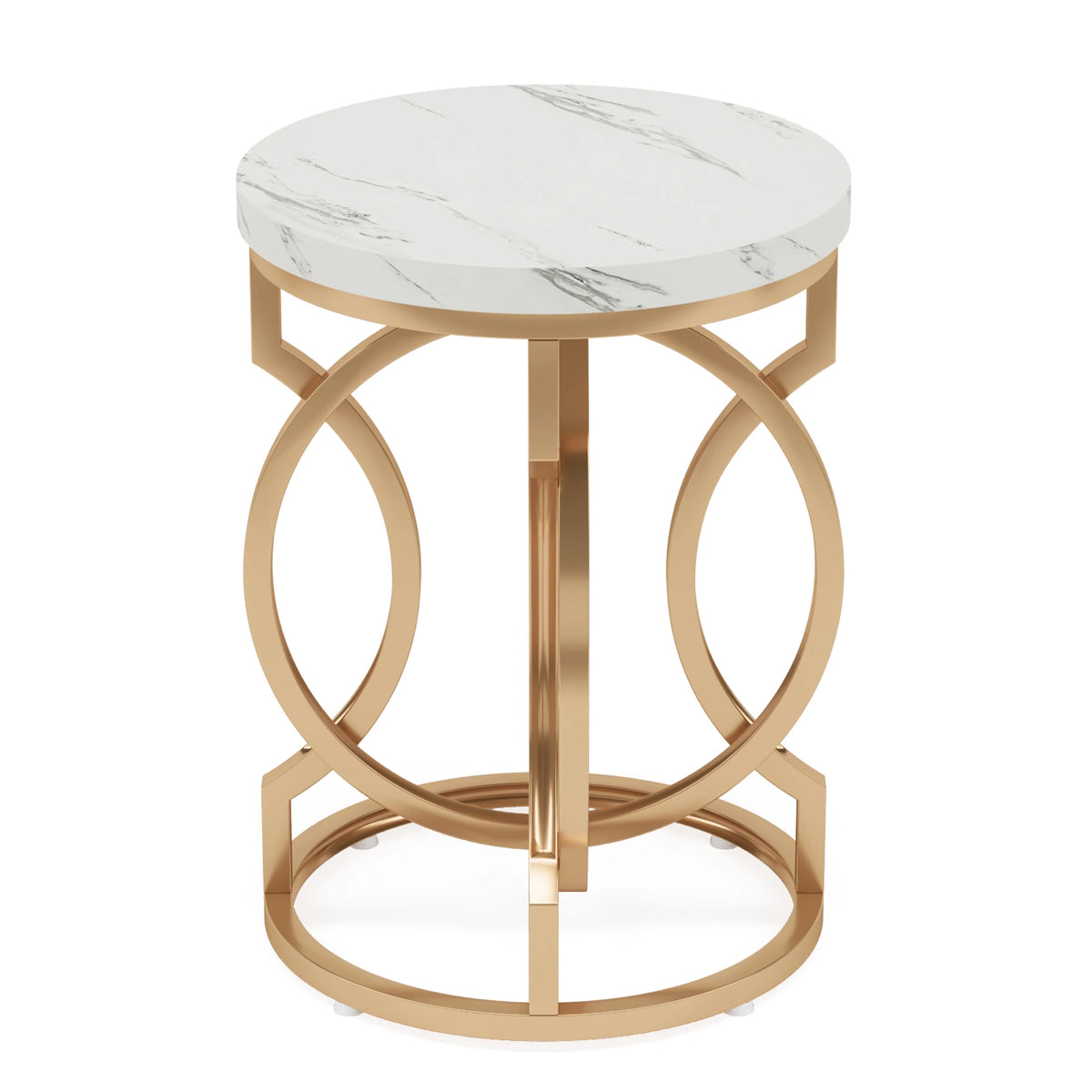 Tribesigns Modern Round End Table Features Thick Wood Top