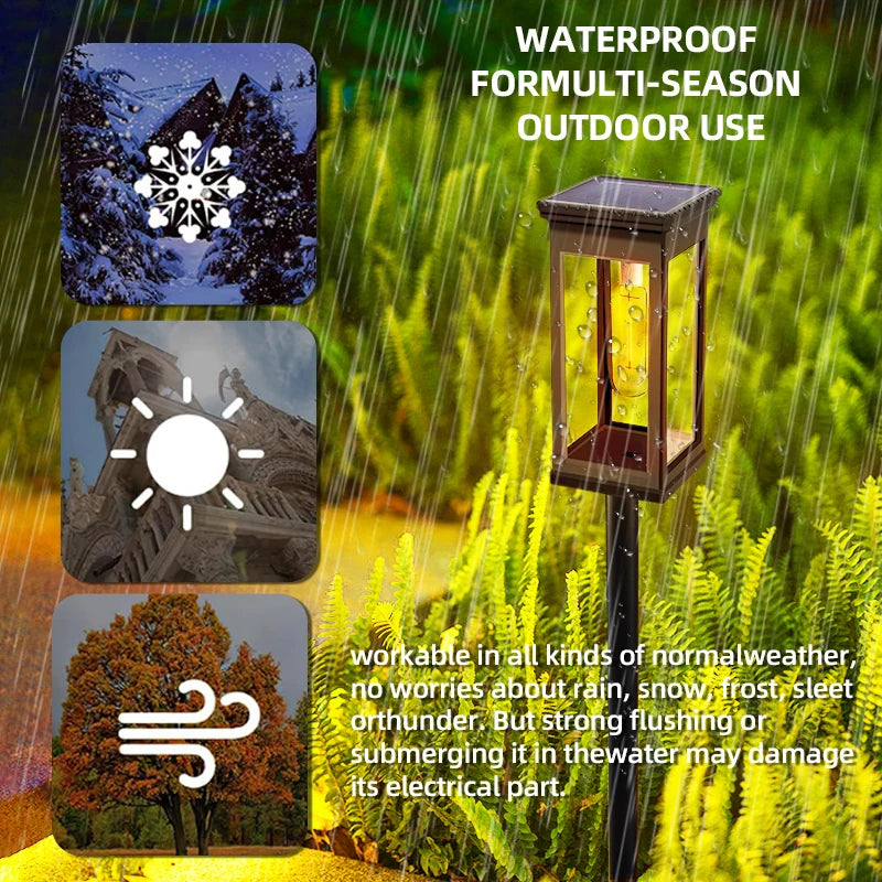 FAMCDC Solar Pathway Lights Auto On Off Waterproof Landscape Lighting
