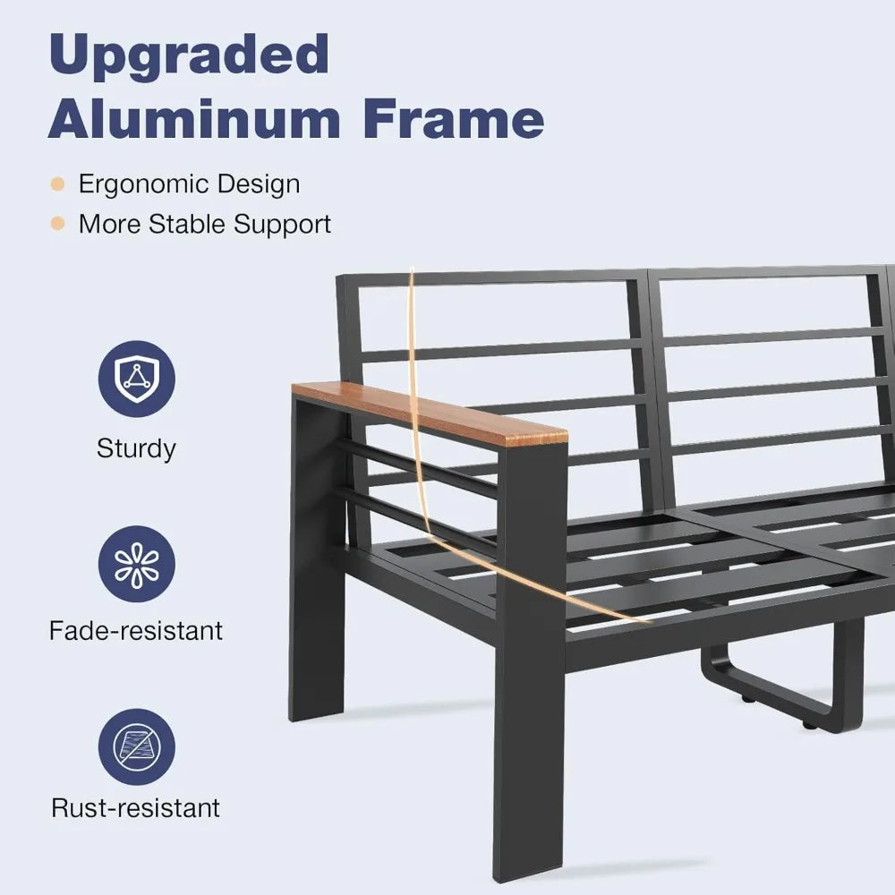 Aluminum Patio Furniture Set Outdoor Sectional With Cushions