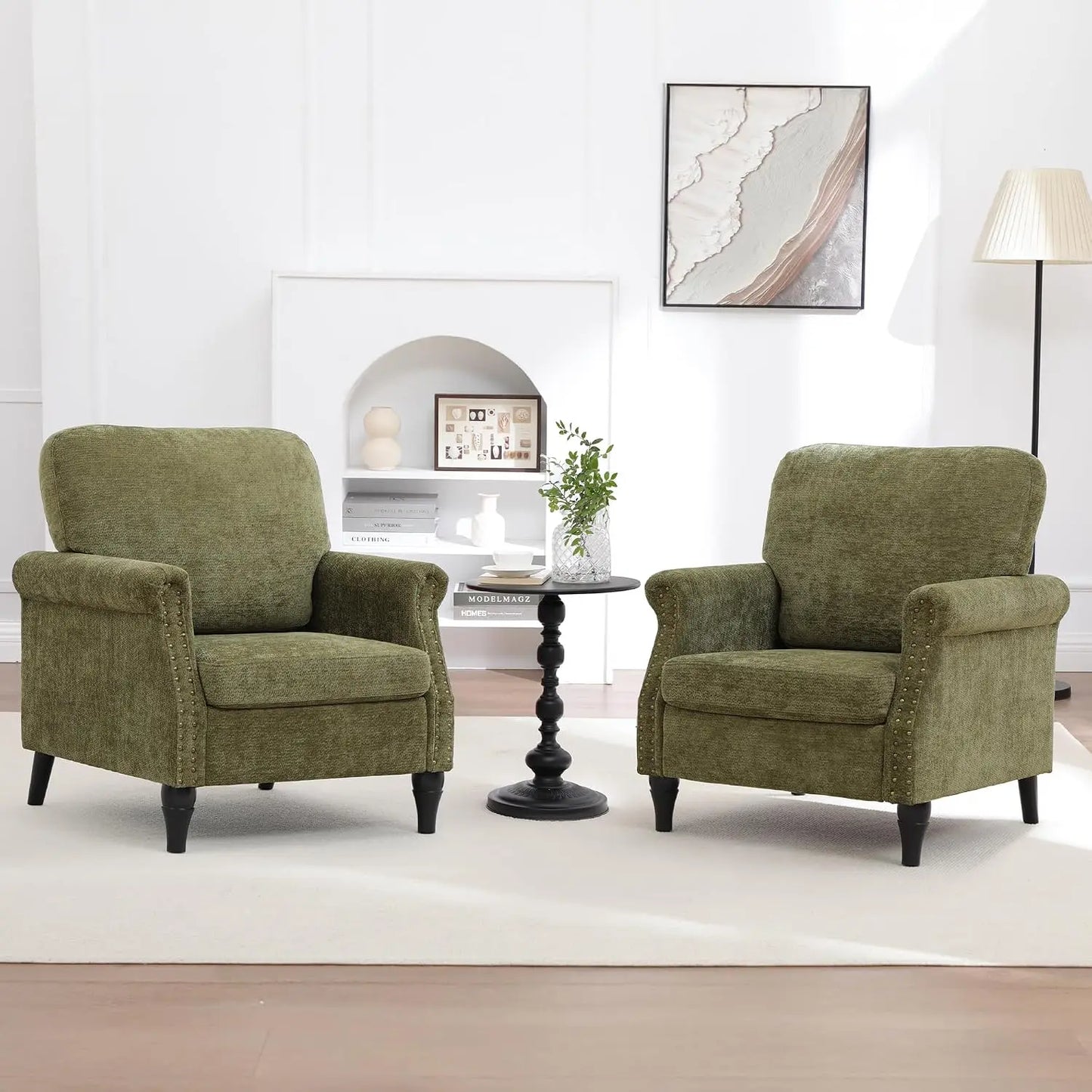 Accent Chair for Living Room, Modern Mid Century Reading Chair Armchair High Back Upholstered Armchair, Customized