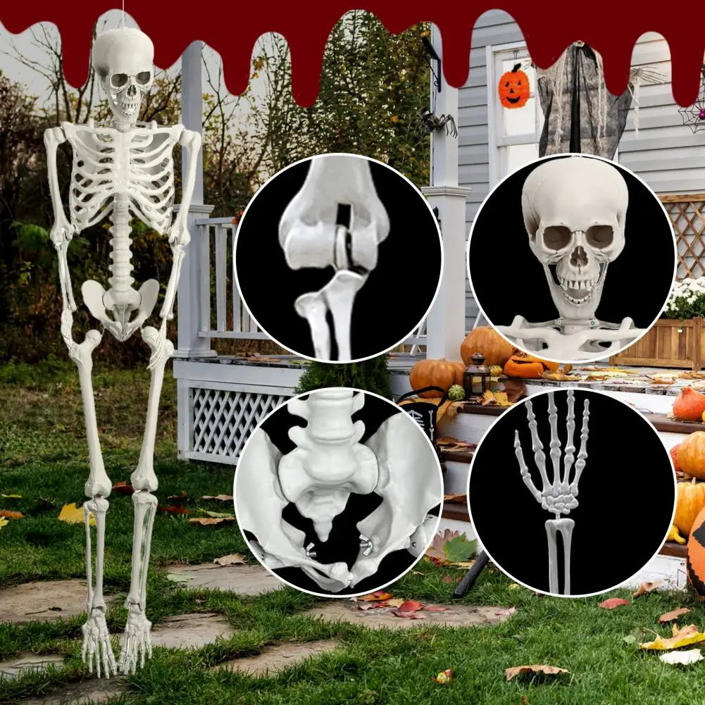 Poseable Plastic Skeleton Prop For Halloween Party Supplies