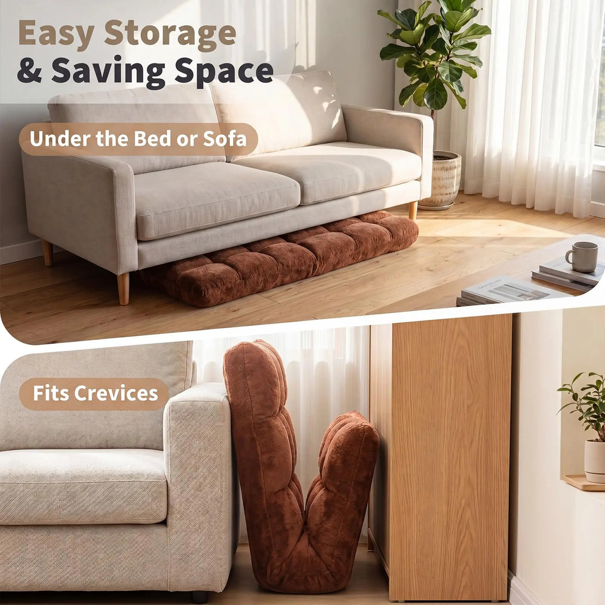 HiMISS Adjustable Floor Chair With Back Support And Foldable Lounge