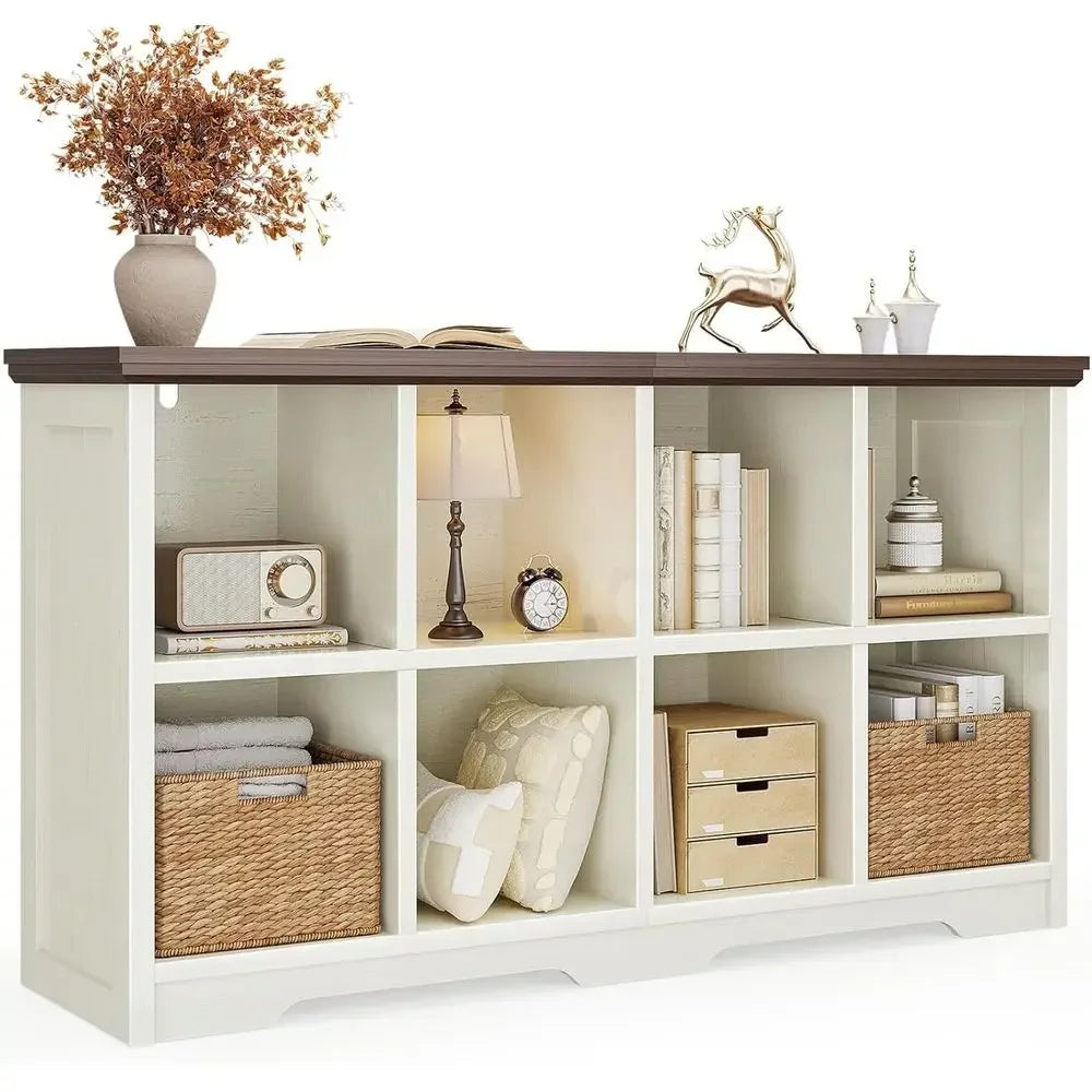 OiGo 8 Cube Organizer Bookcase, ern armhouse Open Shel or Storage Bins & Decor, Display Bookshel ole Closet or Living Room, Bedr