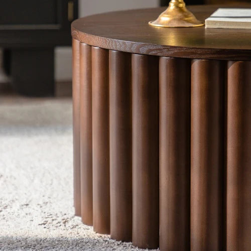 Handcrafted Wooden Lifting Round Coffee Table For Living Room