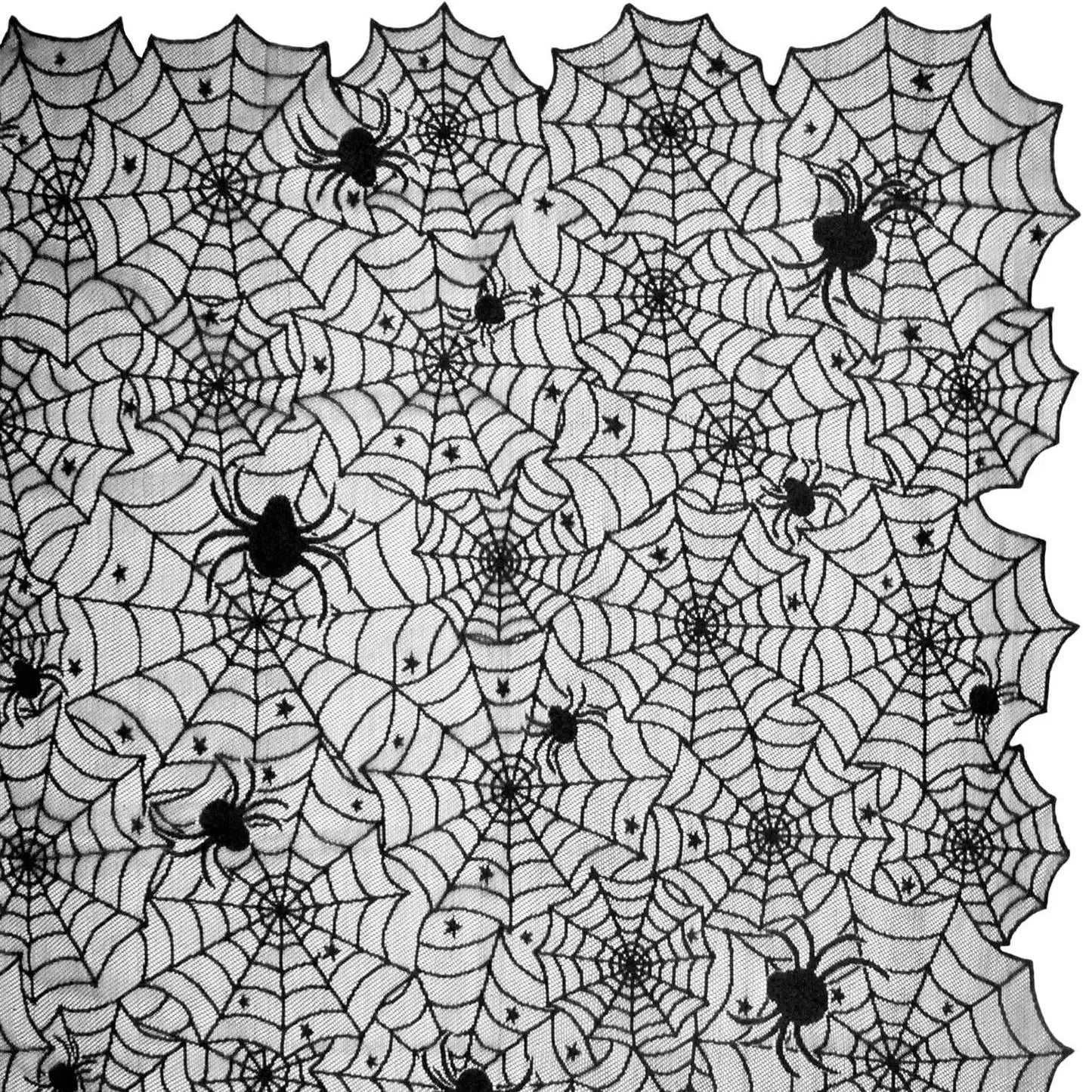 Halloween Lace Tablecloth Spider Web Fireplace Scarf For Party Decor