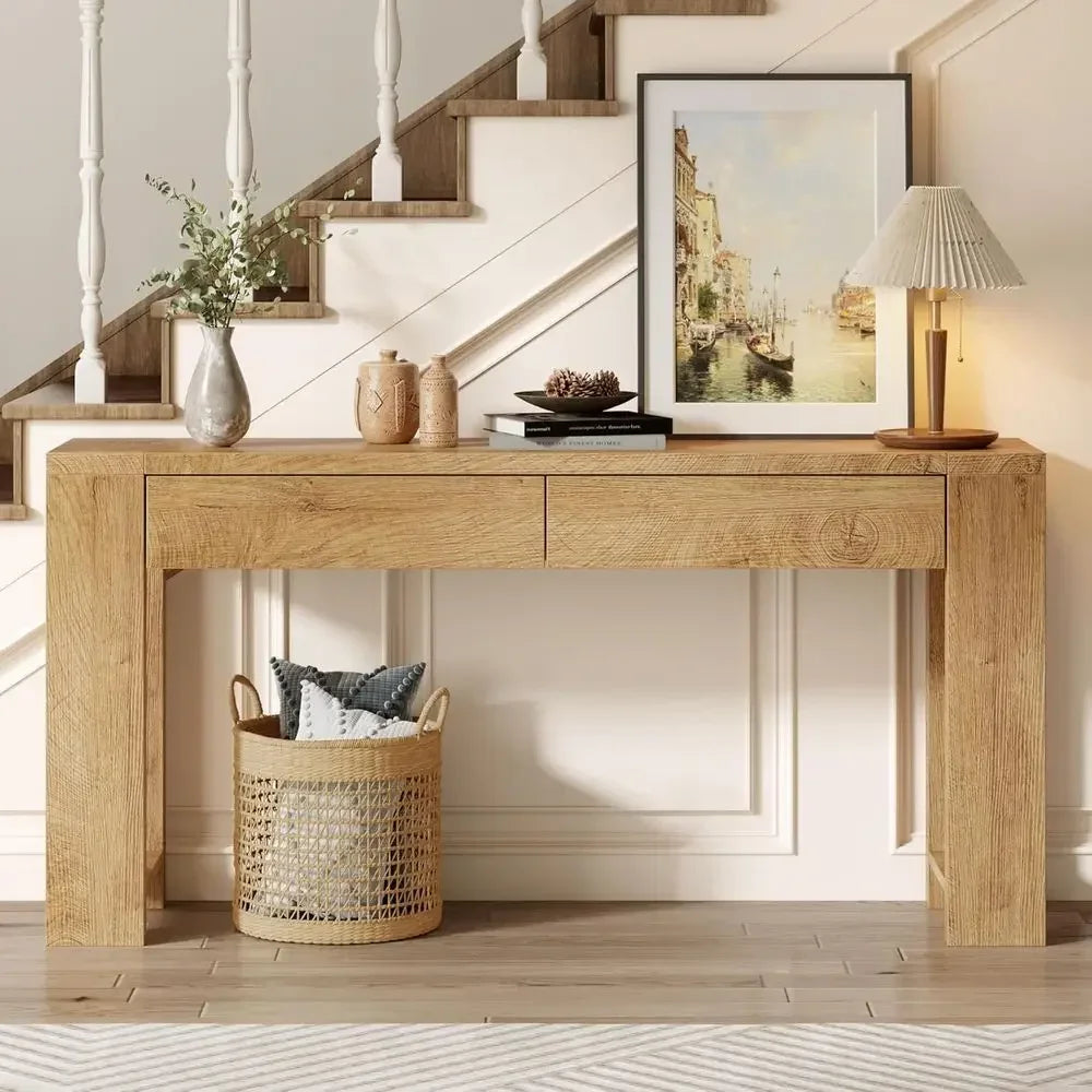 60 inch Long Entryway ole Table with Ders, armhouse Soa Table Behind Couch, Entrance Accent Table or Hallway, Living Room, oyer,