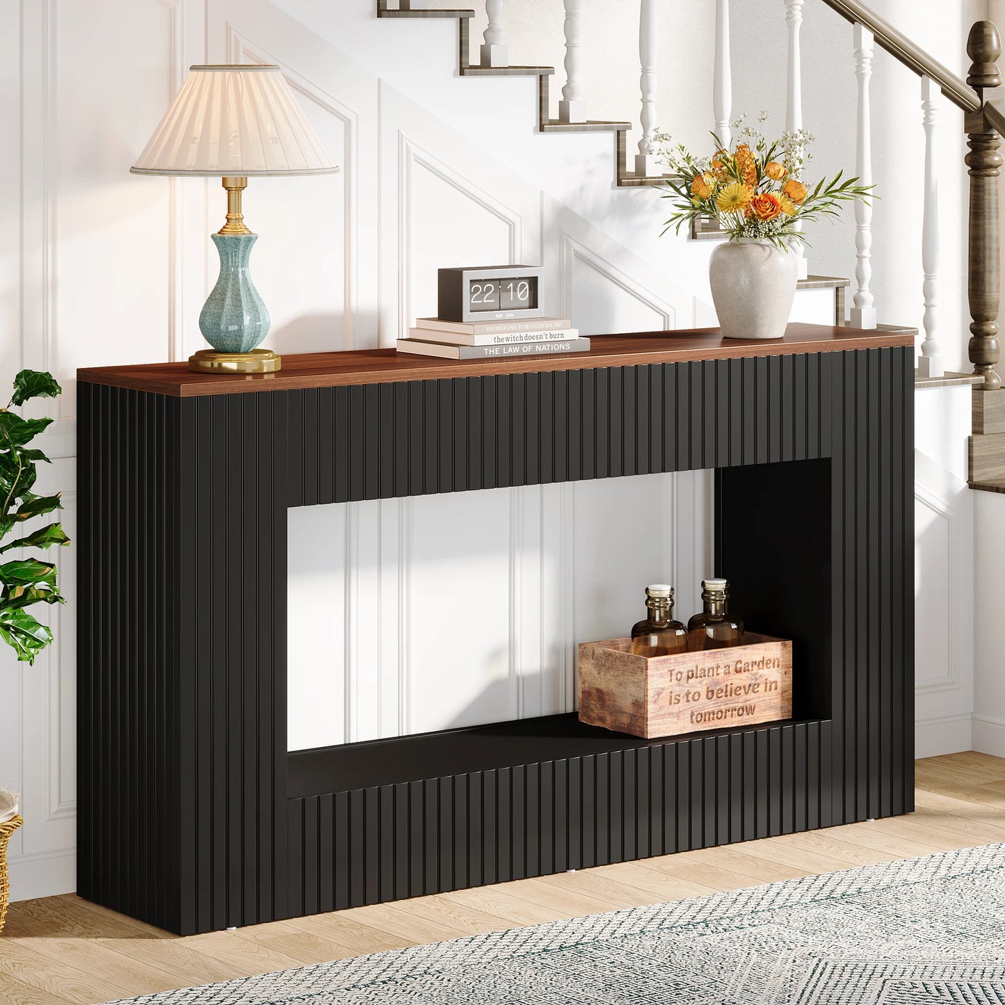 Tribesigns Console Table, 55-Inch Wood Entryway Table with Storage, Narrow Long Sofa Table Behind Couch Table for Living Room