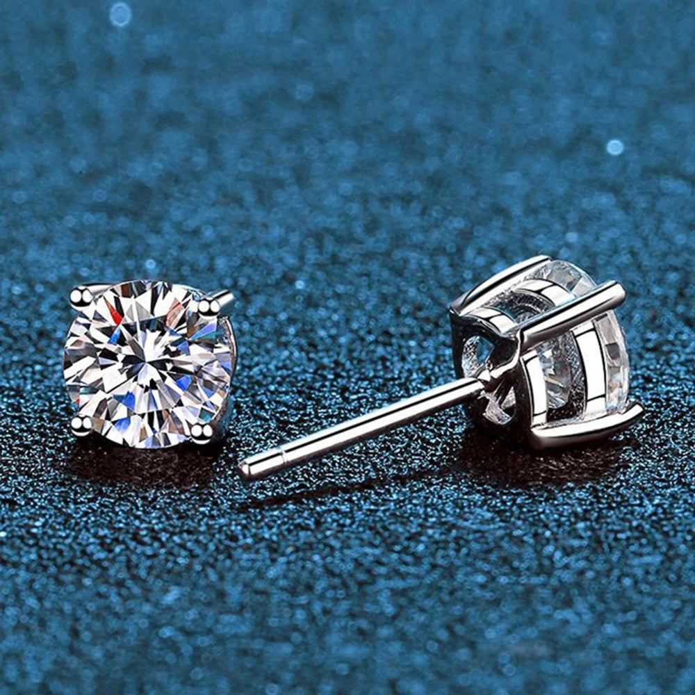 Angel Bola Charm Moissanite Stud Earrings S925 Sterling Silver Gold / Silver  Earrings for Women Luxury Wedding Jewelry