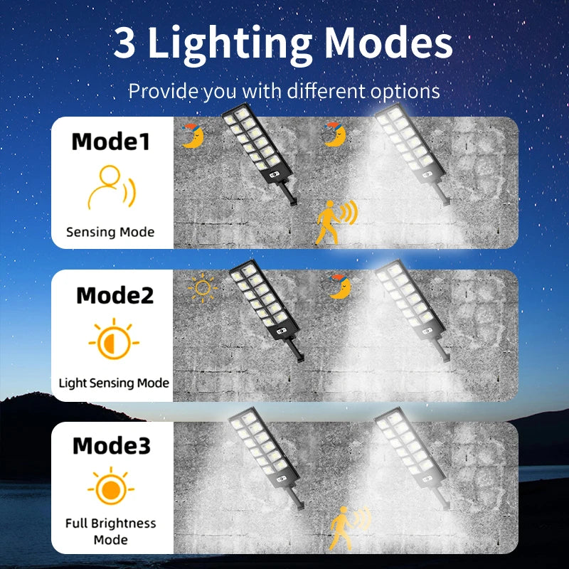 504 LED Super Bright Solar Wall Light Motion Sensor 3 Modes Waterproof Human Induction Outdoor Lamp for Garage Patio Yard Garden