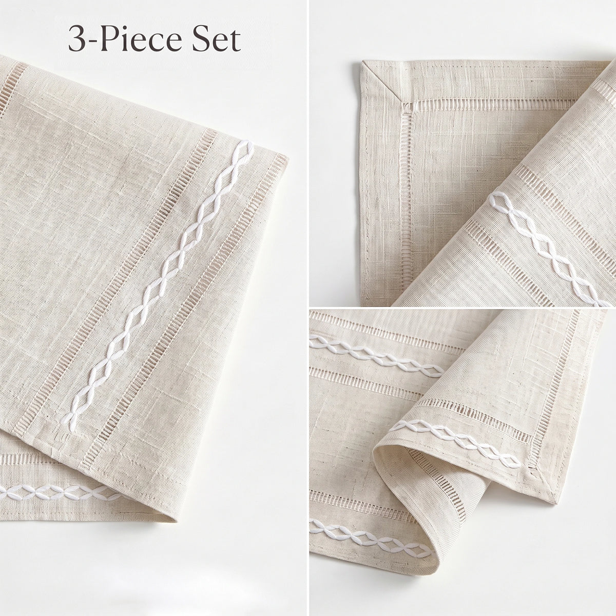 Cotton Linen Farmhouse Table Runner for Dining and Home Decor