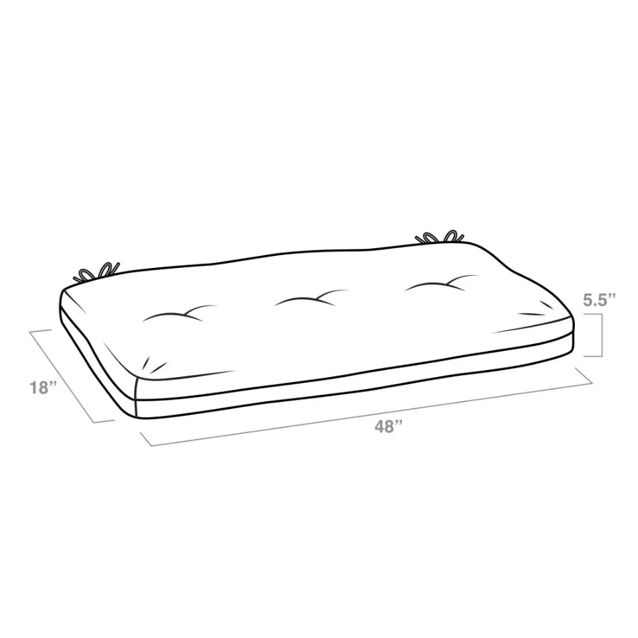 Outdoor Plush Modern Tufted Bench Cushion 48 x 18 Water Repellent Fade Resistant Tufted Bench Cushion for Bench and Swing 48 x