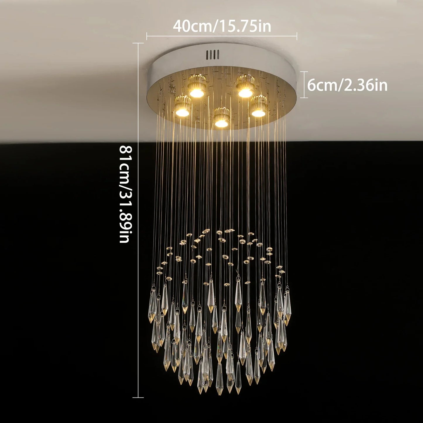 Raindrop Led Crystal Pendant Light Modern Luxury Chandelier Living Dining Room Ceiling Lamps House Decor Lustre Hanging Fixtures