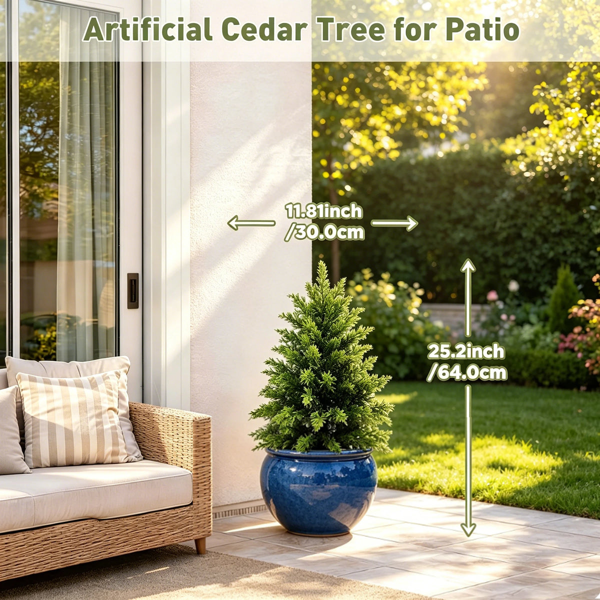 Realistic Cedar Topiary Tree For Outdoor Patio Garden Decor