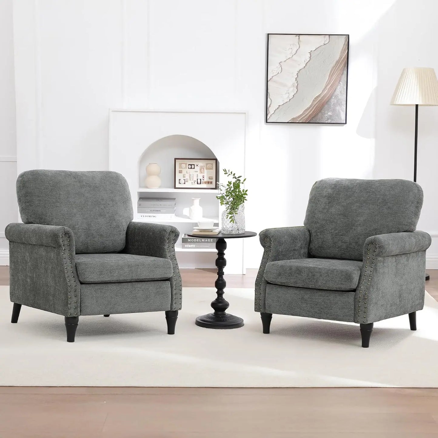 Accent Chair for Living Room, Modern Mid Century Reading Chair Armchair High Back Upholstered Armchair, Customized