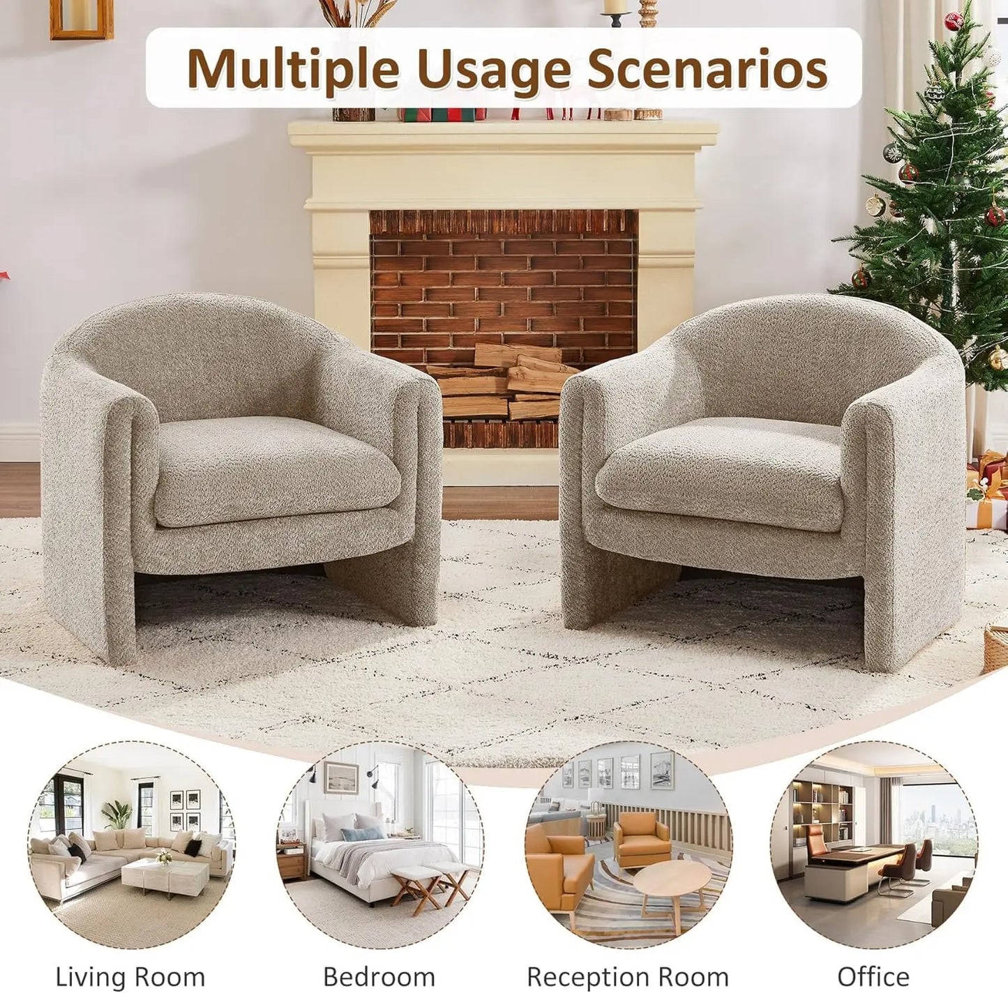 31.2" Accent Chair, Modern Upholstered Living Room Chairs, Comfy Single Sofa Chair for Office, Bedroom, Waiting, Customized