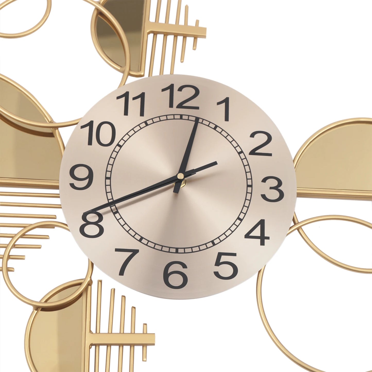Modern Metal Wall Clock Silent Battery Operated Minimalist Living Room