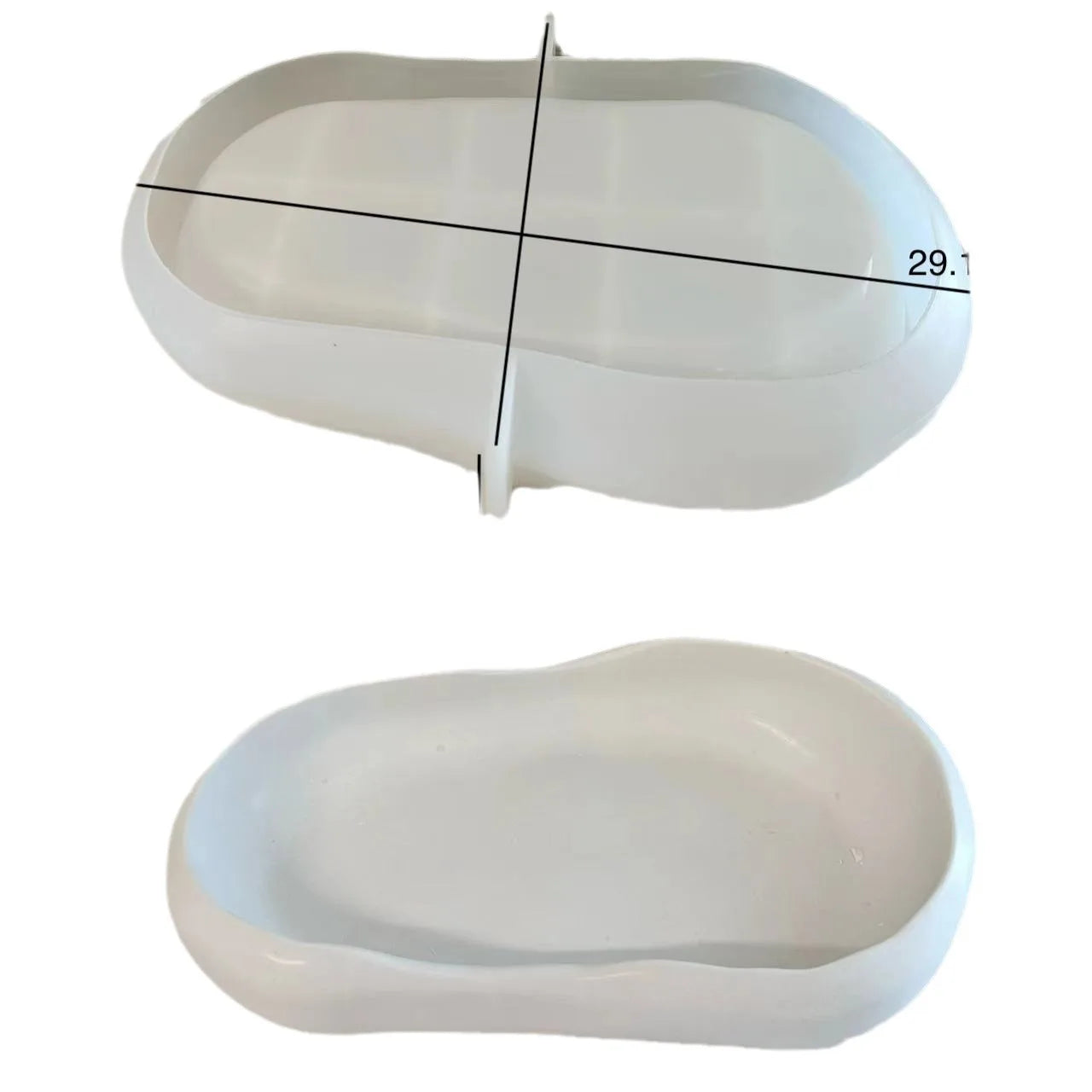 Irregular Oval Storage Tray Silicone Mold Plate Plaster Tray Drip Planter Tray Moulds